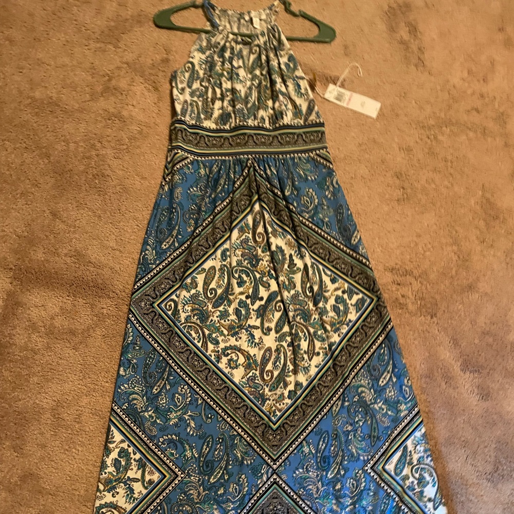 Chic Blue and White Patterned Dress New with Tags London Style